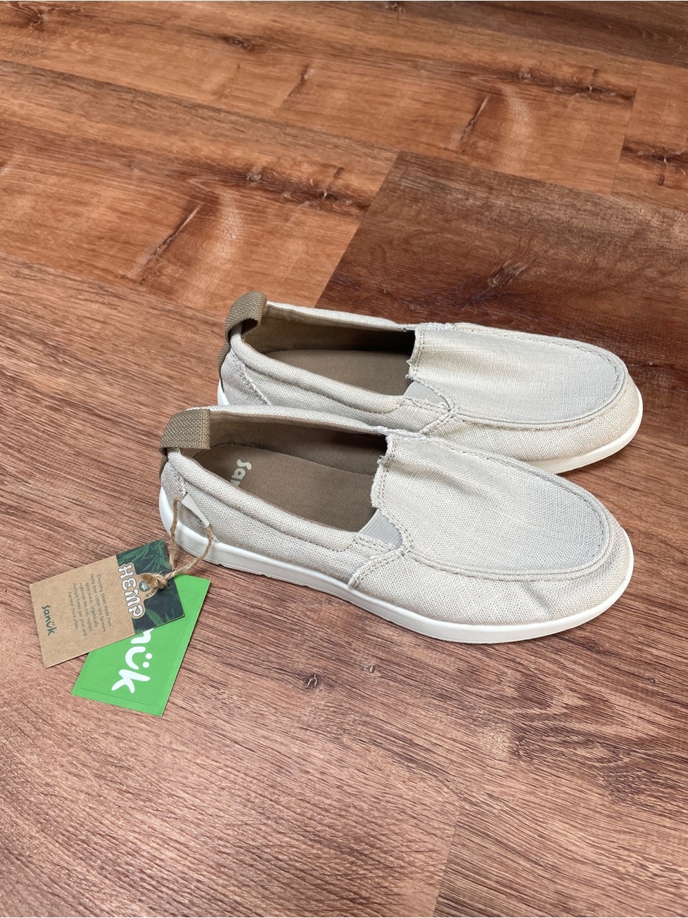 Sanuk Sidewalk Surfer Lite Hemp Slip On Shoes Kids Size 3 NEW NWT
